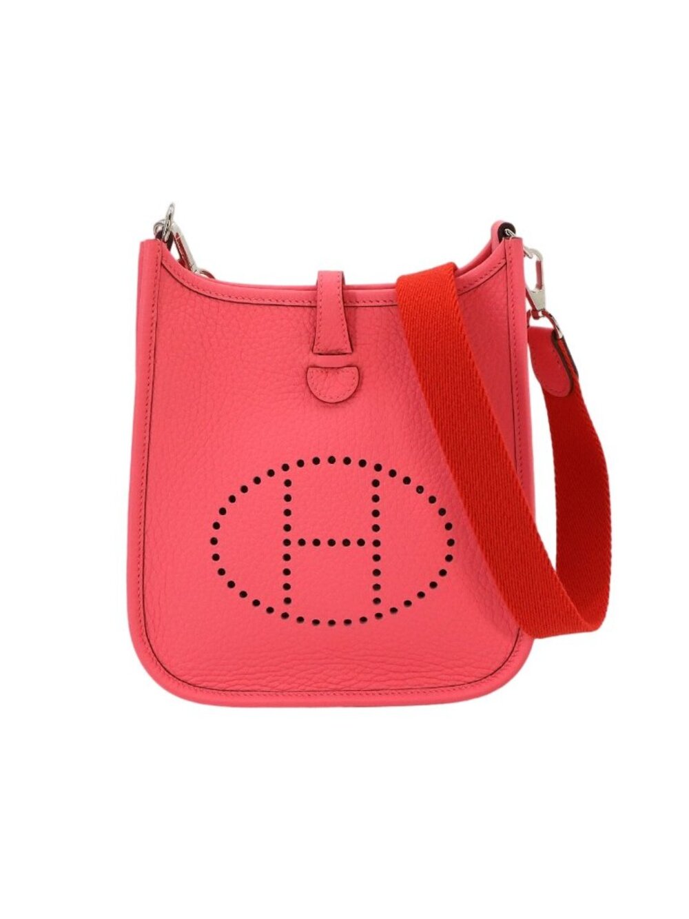 Hermes Evelyne Amazon TPM Shoulder Bag Taurillon Clemence Rose Azalea